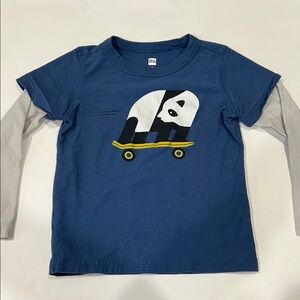 Tea Collection Navy and Gray Panda Skateboard Tee